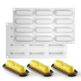 Elliptical Bar Chocolate Cake Silicone Mold, French Dessert & Mousse Baking Tool