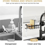 Adjustable Bathroom Faucet Storage Rack – Shower Shampoo & Soap Holder Organizer