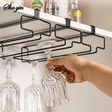 Non-Perforated Inverted Iron Hanging Wine Glass Holder – Home Bar Glass Storage Rack