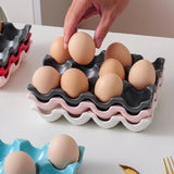 6/12 Grid Ceramic Egg Storage Tray – Refrigerator & Kitchen Organizer