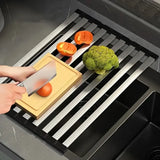 304 Stainless Steel Foldable Kitchen Sink Drain Rack – Telescopic Dish Drying Basket