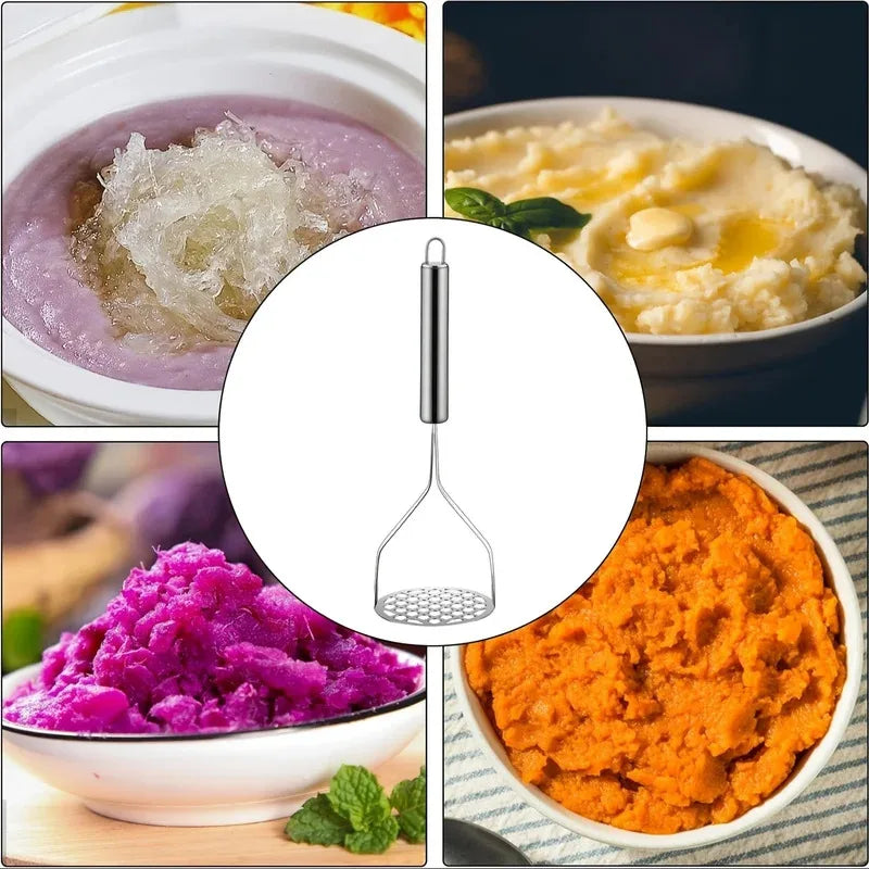 Premium Stainless Steel Potato Masher – Fruit & Vegetable Ricer Tool