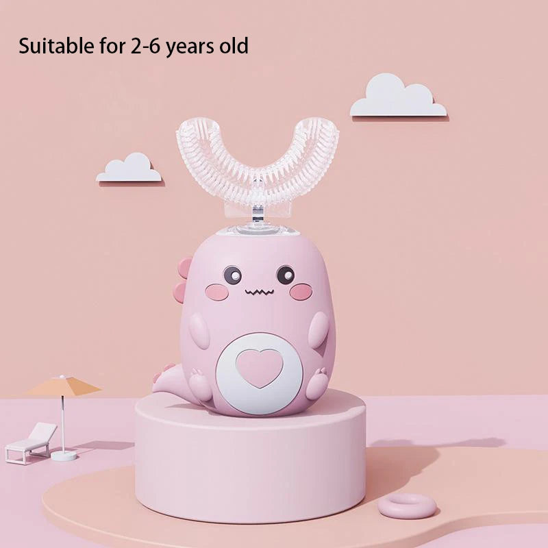 Children’s U-Shaped Electric Toothbrush – 360° Smart Cartoon Silicone Sonic Toothbrush