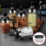 Glass Spice Jar Organizer – Sugar Bowl & Salt Shaker with Spoon