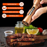 Manual Salt & Pepper Grinder – Solid Wood Adjustable Coarseness Large Capacity Spice Mill