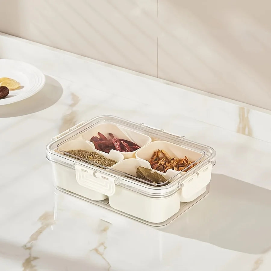 4-Grid / 8-Grid Snack Box Container – Portable Travel Charcuterie Board with Lid