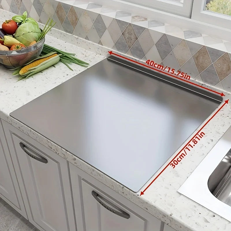 Stainless Steel Cutting Board – Heavy Duty Non-Slip Chopping Block for Meat & Vegetables