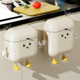 XIAOGUI 9L / 12L Wall-Mounted Kitchen Trash Can – Cream Color, Lid Design, No-Bend Waste Bin