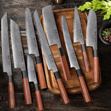 TURWHO Hand-Forged Japanese Chef Knife – 67-Layer Damascus Steel Santoku, Sashimi, Bread & Utility Kitchen Knife