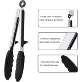 LMETJMA Silicone Kitchen Tongs – Non-Stick Cooking & Serving Tongs for BBQ & Pasta