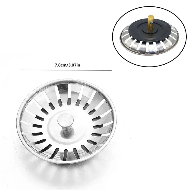 Stainless Steel Sink & Floor Drain Filter – Mesh Strainer for Hair, Food & Waste