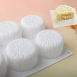 Christmas Snowflake Cylindrical Mousse Silicone Cake Mold, French Dessert Bakeware