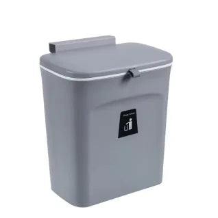 7/9L Wall-Mounted Trash Can with Lid – Hanging Kitchen & Bathroom Garbage Bin
