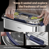 Airtight 316 Stainless Steel Food Storage Container – Large Capacity Leakproof Kitchen Storage with Date Indicator