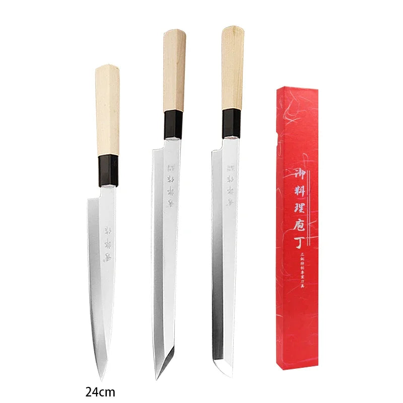 WXCOO Japanese Salmon Sashimi Knife – Professional Stainless Steel Fish & Meat Slicing Knife with Box