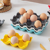 6/12 Grid Ceramic Egg Storage Tray – Refrigerator & Kitchen Organizer