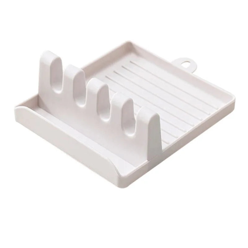 Kitchen Spoon Holder & Spatula Rest – Non-Slip Plastic Utensil Organizer