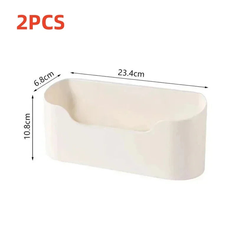 Kitchen Wall-Mounted Adhesive Storage Rack – Multifunctional Cabinet & Under-Sink Organizer