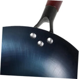 Traditional Hand-Forged Iron Wok – No-Coating Cast Iron Pan with Wooden Handle (30cm)