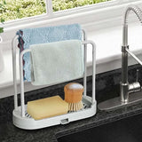 Kitchen Rag Drain Stand – Sink Drainage Shelf & Storage Basket for Sponge and Wire Ball