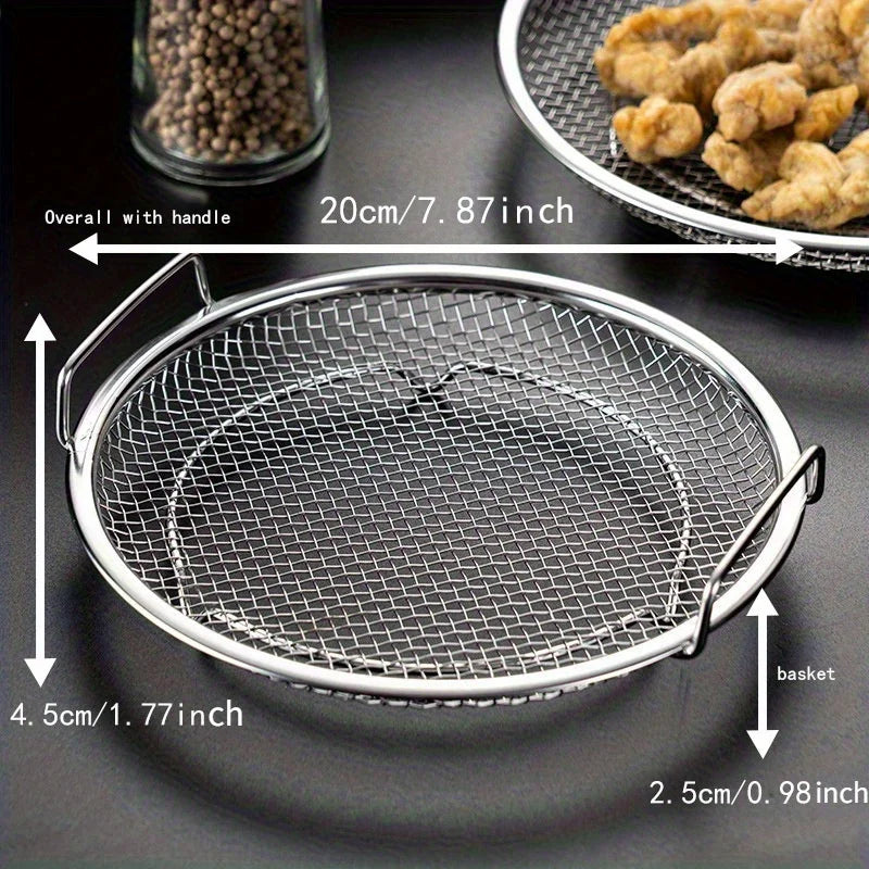 Stainless Steel Filter Tray – Reusable Round Mesh Basket for Frying, Grilling & Straining