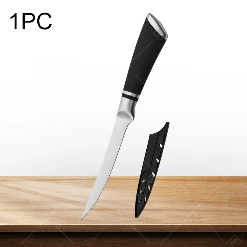 WXCOO 6inch Kitchen Knife Professional Stainless Steel Boning Knife Chef Slaughtering Fish Meat Cleaver Cutting Knives for Fruit