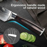 Professional Santoku Cleaver Knife – Laser Damascus Pattern Stainless Steel Butcher & Boning Knife