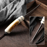 Stainless Steel Kitchen Utility Knife – Wood Handle Steak, Boning & Fruit Knife with Cover