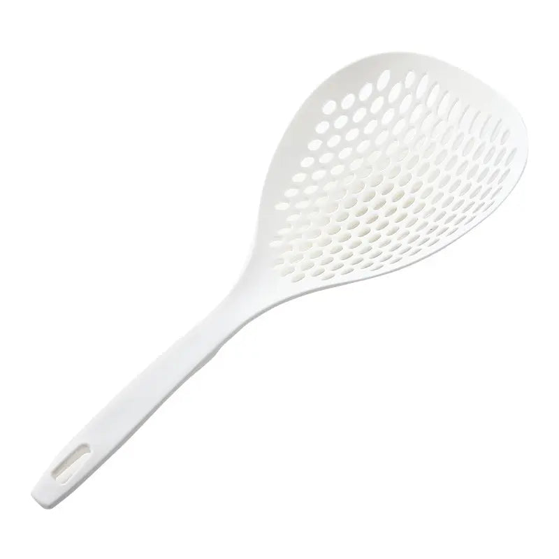 Large Capacity White Colander Spoon – Heat-Resistant Dumpling & Noodle Strainer