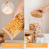 2/4pcs Glass Food Storage Jars with Bamboo Lids – Airtight Stackable Kitchen Containers