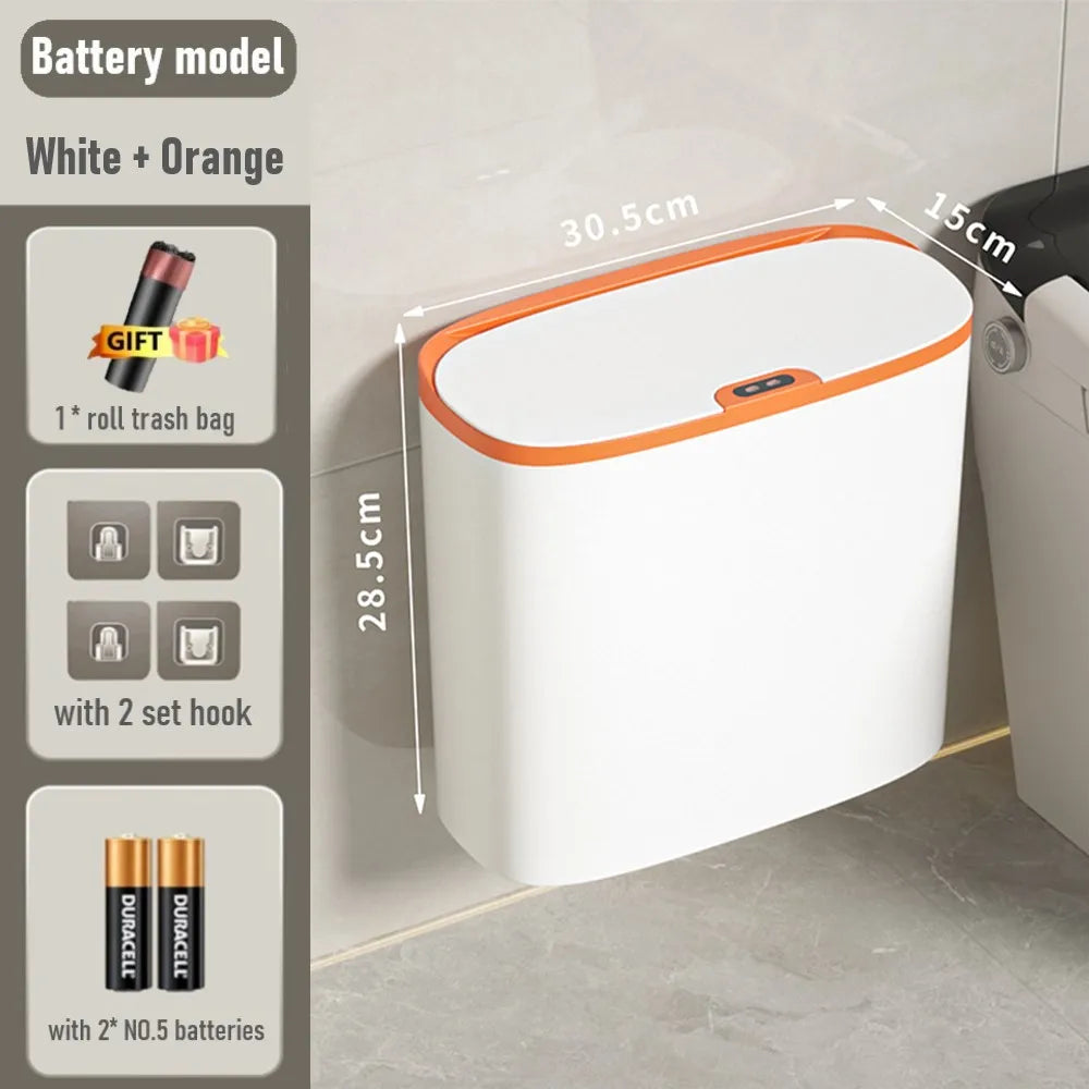 14L Smart Sensor Trash Can Wall Mounted – Waterproof Touchless Waste Bin for Bathroom & Kitchen