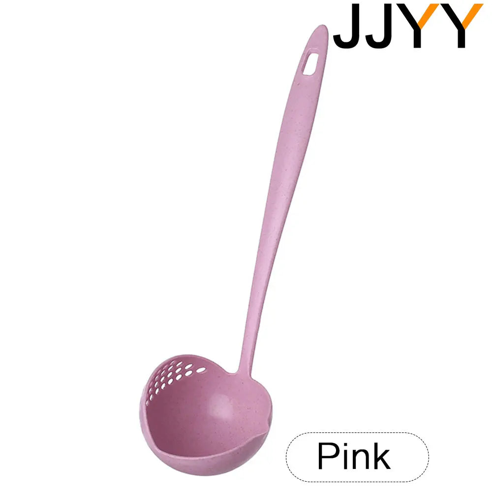 JJYY 2-in-1 Kitchen Spoon – Long Handle Colander & Soup Strainer Spoon