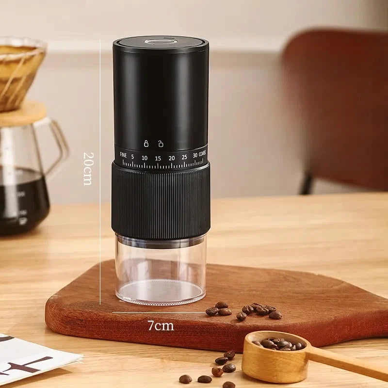 Portable Electric Coffee Bean Grinder – 30 Adjustable Gears USB Rechargeable Burr Grinder