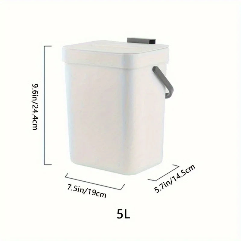 Food Waste Basket Bin for Kitchen – Small Countertop Compost Bin with Lid & Wall-Mounted Design