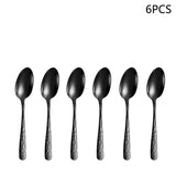 Black Stainless Steel Cutlery Set – Knife, Fork & Spoon Dinnerware (4/6/16/24pcs)