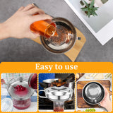 3-Piece Stainless Steel Canning Funnel Set – Wide Mouth Kitchen Funnels with Strainer