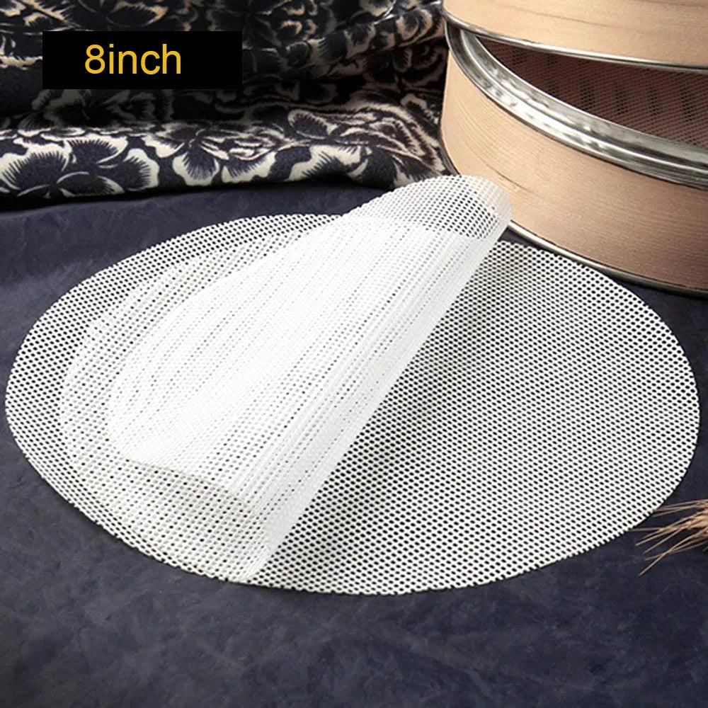 10Pcs Silicone Steamer Liners  Non-Stick Reusable Dehydrator & Dumpling Mats