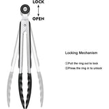 LMETJMA Silicone Kitchen Tongs – Non-Stick Cooking & Serving Tongs for BBQ & Pasta
