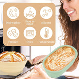 Foldable Silicone Sourdough Proofing Basket – Non-Stick Collapsible Baking Bowl Kit