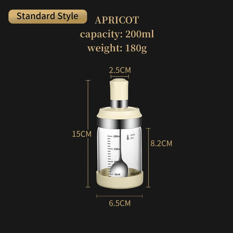 Glass Spice Jar Organizer – Sugar Bowl & Salt Shaker with Spoon