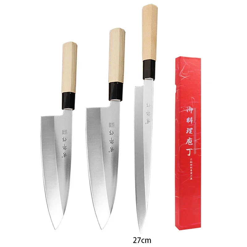 WXCOO Japanese Salmon Sashimi Knife – Professional Stainless Steel Fish & Meat Slicing Knife with Box