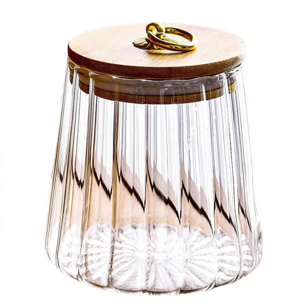 Clear Glass Kitchen Storage Jars – Airtight Canisters for Tea, Coffee Beans, Grains & Candy