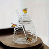 Animal-Themed High Borosilicate Glass Honey Jar with Lid – Kitchen & Dining Storage