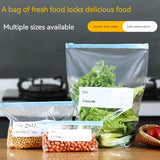 45PCS Reusable Zipper Food Storage Bags – Stand-Up Ziplock Freezer Organizer Pouches