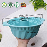 LMETJMA 9.5-Inch Silicone Fluted Cake Pan , Non-Stick Bundt Pan with Handle