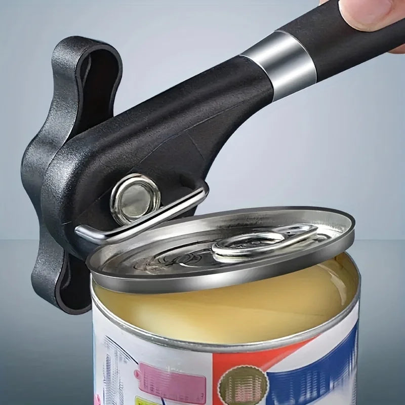 Plastic Hand-Actuated Can Opener – Safety Side-Cut Manual Kitchen Tool