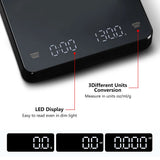 Digital Coffee Scale with Timer – High-Precision Espresso Scale 0.1g USB Rechargeable (3kg Max)
