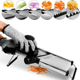 LMETJMA Adjustable Mandoline Slicer – Stainless Steel Vegetable Cutter & Chopper