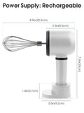 USB Rechargeable Electric Hand Blender – Portable Wireless Hand Whisk with 3 Speeds & 2 Whisks for Baking