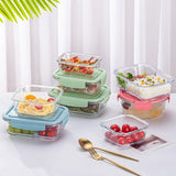 Glass Lunch Box with Lid – Sealed Fresh-Keeping Bento Container for Students, Picnic, and Microwave Use